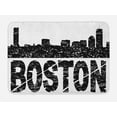thumbnail image 1 of Boston Bath Mat, Grunge Effect Stained Looking Black and White Landmarks Scattered Silhouette, Plush Bathroom Decor Mat with Non Slip Backing, 29.5" X 17.5", Black and White, by Ambesonne, 1 of 2