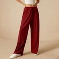 thumbnail image 5 of hotojiny Wide Leg Pants Woman Casual Loose Ribbed Knit Pants Flowy Comfy Drawstring Soft Trousers Fall Fashion Clothes, 5 of 6