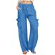 thumbnail image 1 of Pantalones de Vestido de Cintura Elástica para Mujeres Color Sólido Suelto Elástico Cordón de Cintura Pantalones de Pierna Recta de Bolsillo Grande, 1 of 5