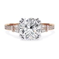 thumbnail image 2 of IGI Certified Lab Grown Diamond Engagement Ring | Center 8MM Cushion Cut 3 Stone Solitaire Anniversary Wedding Rings For Women In 14k Solid Rose Gold | F-G, VS-SI Quality (3.00 Ctw) Ring Size-8, 2 of 7