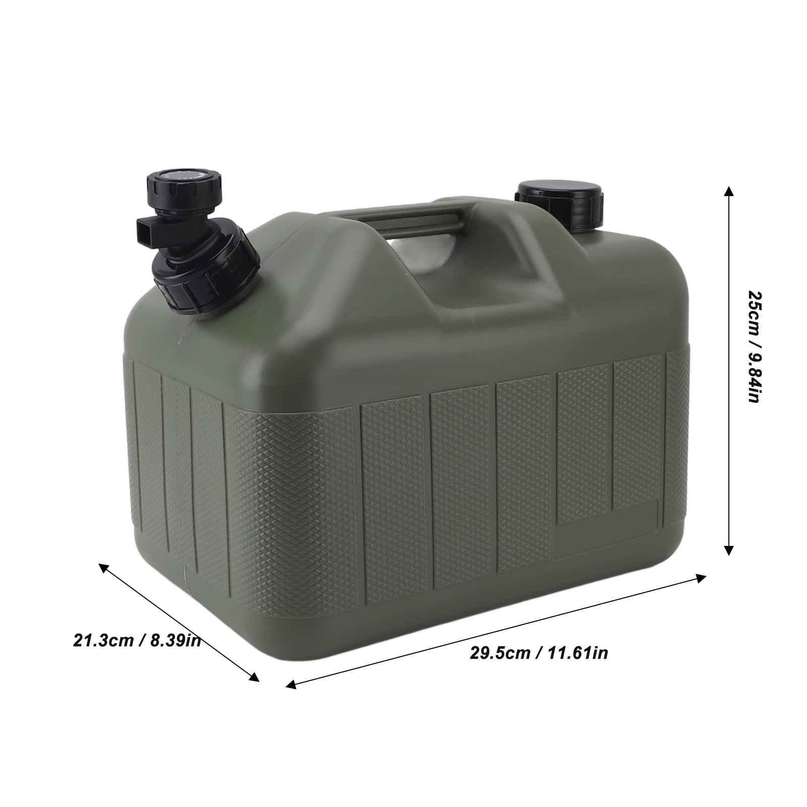 Suodoka Camping Water Container 10L Large Capacity Portable Square Green Car Water Storage Carrier Jug with Faucet, Lid, and Cleaning Brush for Outdoor Hiking RV Emergency Hydration Essentials