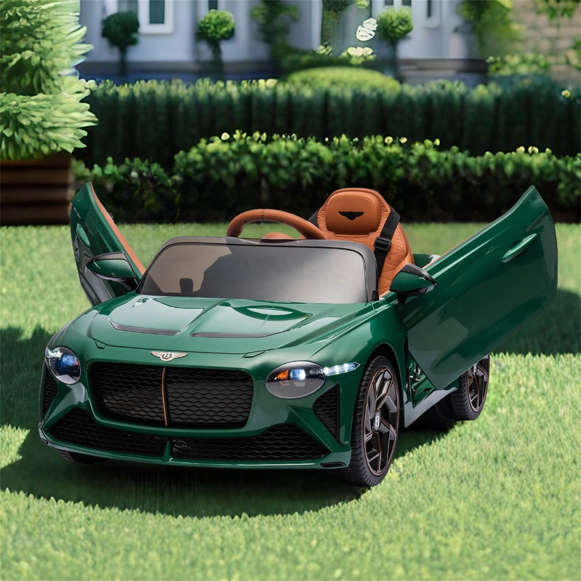 Resenkos Official Licensed Bentley Kids Ride on Car, 12V 7A Battery Powered Vehicle with Remote Control 3 Speeds MP3 USB, Green