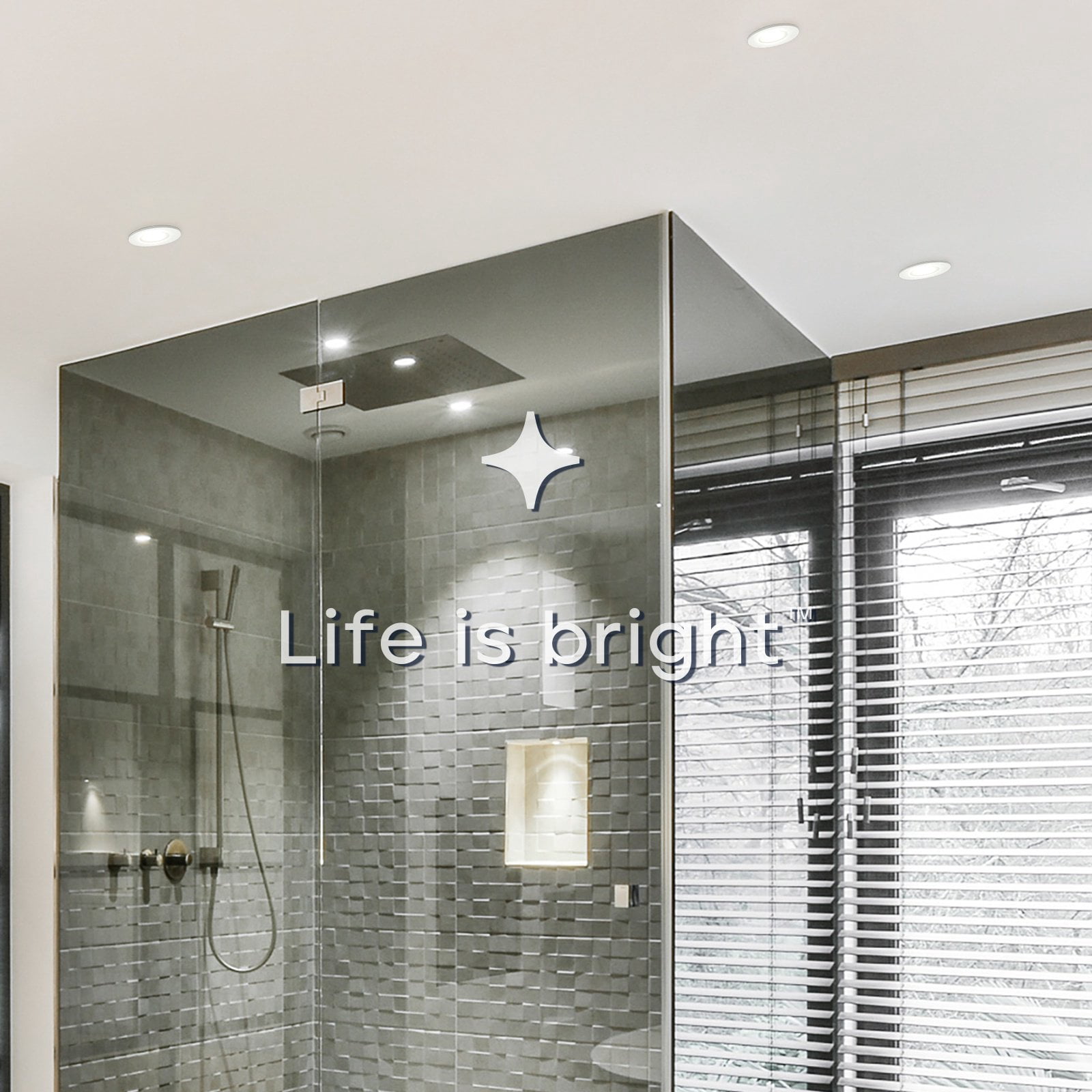LUXRITE 5 In. LED ECO Backlit Mini Panel Light, 5CCT 2700K-5000K, 1200LM, 13W, 100 Beam Dimmable ETL & Wet Rated 4 Pack