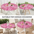 thumbnail image 7 of Pink Paisley and Floral Pattern Round Fitted Tablecloth with Elastic Edge,Dining Table Cover Waterproof,Outdoor Round Tablecloth for Camping,Dining,Indoor and Outdoor, 7 of 7