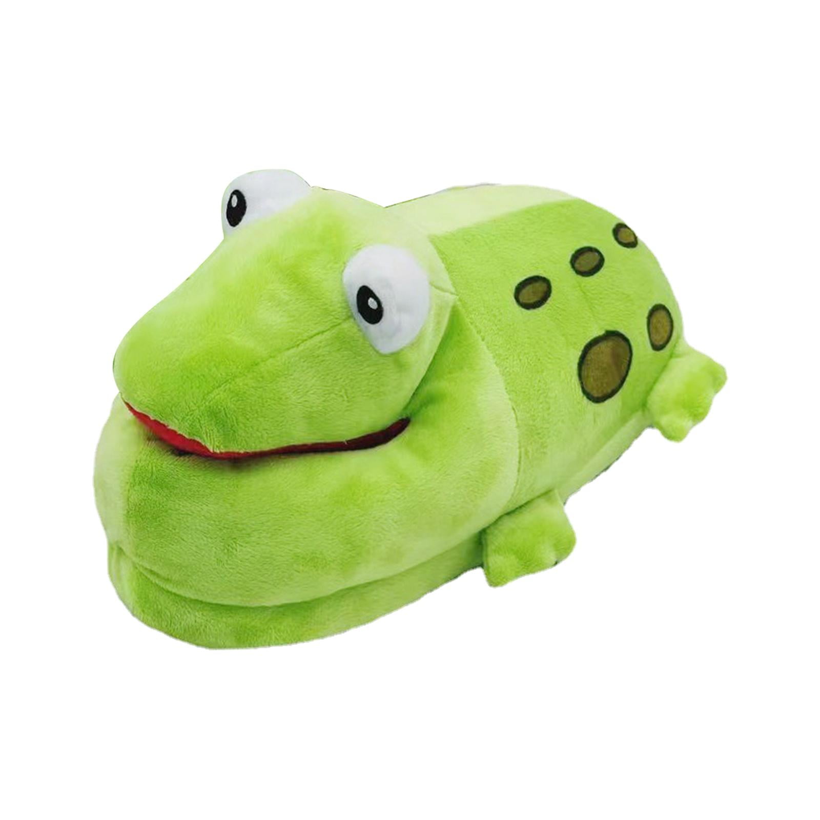 Fuzzy Frog Slippers Cartoon Warm Winter Slipper for Men Women Adults Indoor