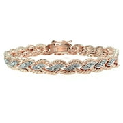 SILVERSPECK Genuine Diamond Accent Braided Tennis Bracelet in Rose Gold Plated Brass