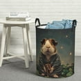 thumbnail image 5 of Picia Lotus Leaf Starry Sky Guinea Pig Large Laundry Basket, Waterproof, Freestanding Laundry Hamper, Collapsible Tall Clothes Hamper with Extended Handles-Small, 5 of 8