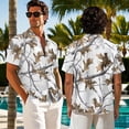 thumbnail image 4 of Psesaysky Couple Clothing Set White Camo Oak Tree Print Mens Shirts Summer Dress for Women Hawaii Aloha Shirts Sleeveless Beach Tank Sundress for Couple Vacation Outfit, 4 of 7