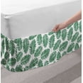 thumbnail image 2 of Fern Bed Skirt, Arrangement of Leaves Woodland Nature Exotic Leafage Growth Hawaiian Flora, Elastic Bedskirt Dust Ruffle Wrap Around for Bedding Decor, 4 Sizes, Sea Green White, by Ambesonne, 2 of 2