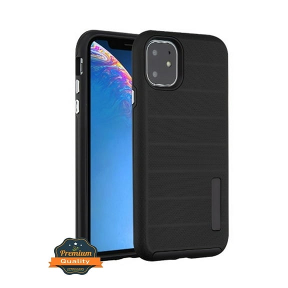 Apple iPhone 11 Phone Case [Shockproof] Drop-Protection Hard PC Soft Hybrid Impact Heavy Duty Dual Layers Body Protective Textured Anti Slip Armor Rubber Rugged TPU Cover BLACK for Apple iPhone 11