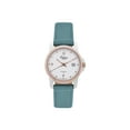 thumbnail image 1 of Orlean Womens Easy to Read Watch with Date - 316L Stainless Steel Case with Leather Watch Band - 27mm Analog Ladie's Wrist Watches - White Dial - Rose Gold / Silver / Light Blue Band, 1 of 4