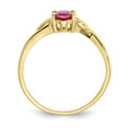 thumbnail image 2 of 10K Yellow Gold Ring Band with Stones (10) October Pink Tourmaline Oval, 2 of 5
