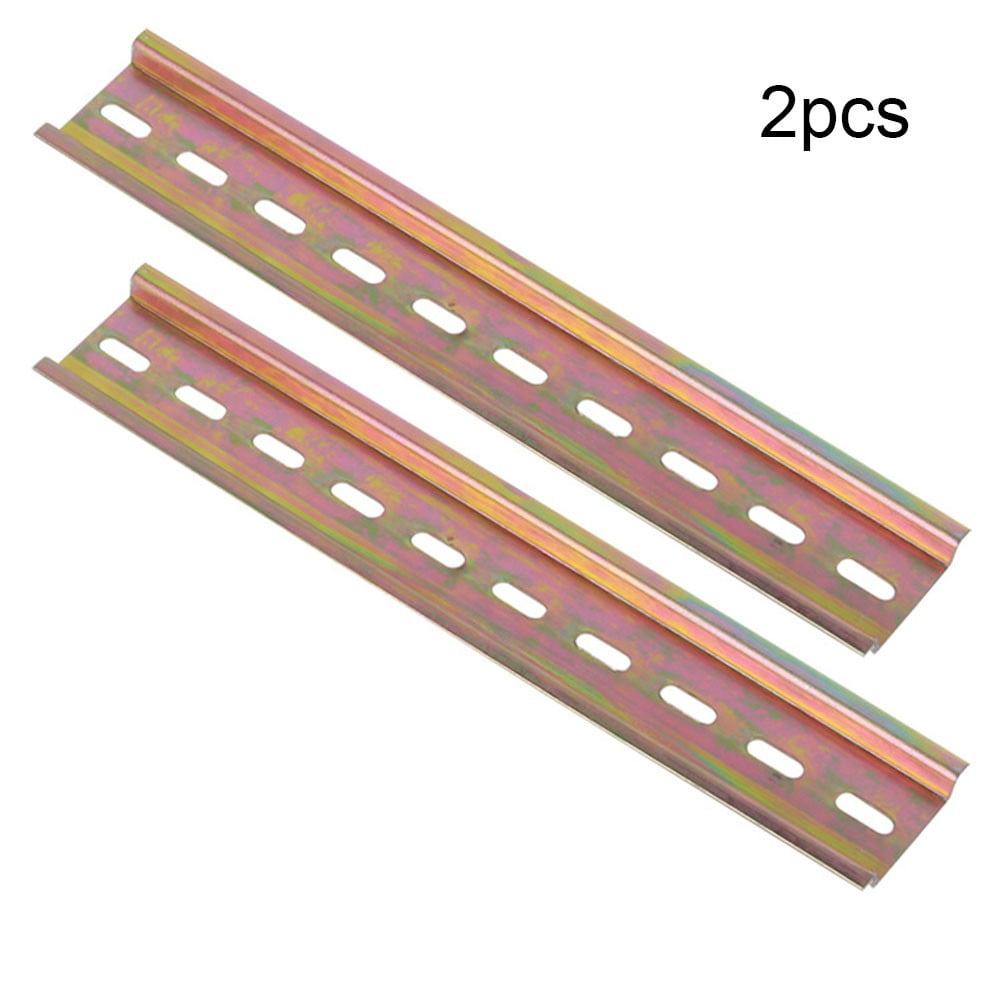2 Pieces Din Rail Slotted Aluminum 50cm Long 35mm Wide 7.5mm High