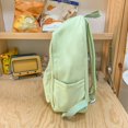 thumbnail image 3 of Sac d'École Décontracté en Nylon, Sac à Dos Multi-Poches Style Preppy (Vert), 3 of 10