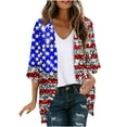 thumbnail image 2 of UVEASISHA USA Flag Kimono for Women 4th of July Cover Up Lightweight Chiffon Cardigan Independence Day Summer Casual Outfits Multicolor#11 M, 2 of 4