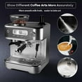 thumbnail image 4 of Garvee Espresso Machine with Grinder, 15 Bar Stainless Steel Professional Espresso Maker W/LCD Display & 2.3L Removable Water Tank for Home Office, Gray, 4 of 9