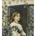thumbnail image 3 of Eastman Johnson 20x22 Black Modern Framed Museum Art Print Titled - Peasant Girl in Window (circa 1900), 3 of 5