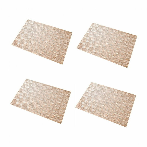 AUQ Placemat,Sturdy Long-Lasting Table Mat,Stain-Mold Resistant Dinner Mats,Goldtone