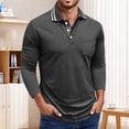 thumbnail image 2 of FYDUU Mens Classic Golf Shirt Men's Slim Fit Shirt Casual Long Sleeve Button Down Collar Tops Fall Winter Comfortable Stylish Golf Shirts Daily Work Shirts, 2 of 7