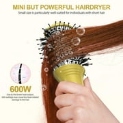 DAN Nano Titanium Hair Dryer Brush Dual Voltage Travel Blow Dryer Brush,Mini Oval Hot Air Brush,2 inch One Step Hair Volumizer Straightener