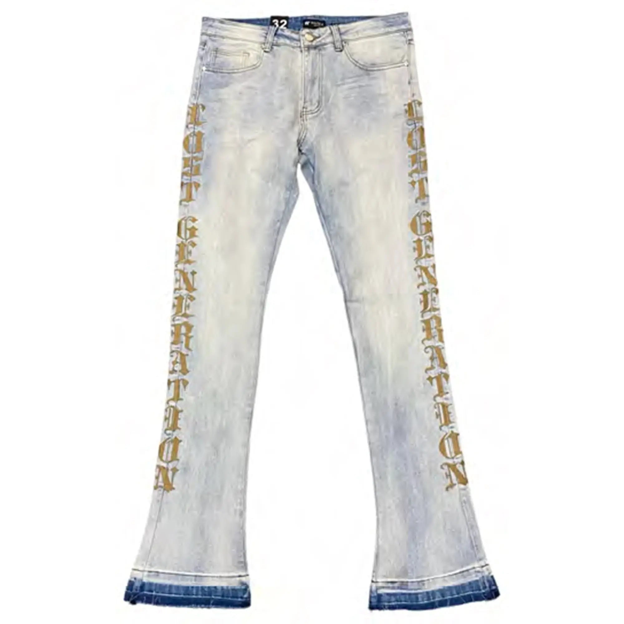 Level Men's Relaxed Faded Black Jeans with Blizzard Wash and