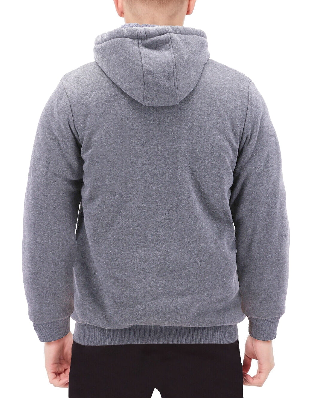 Boy s Soft Sherpa Lined Juniors Youth Fleece Sweater Kids Zipper Hoodie Jacket Light Gray L 14 16