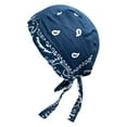 thumbnail image 4 of Yunhgft Do Rag Bandana Headband Head Wrap Beanie Headwear Tie Back Sweat Wicking Hat for Blue, 4 of 9