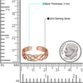 thumbnail image 4 of 3mm Celtic Design Toe Band Ring 925 Sterling Silver Thin Adjustable Stylish Rings For Women, 4 of 5