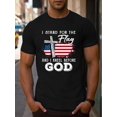 thumbnail image 1 of Camiseta de algodón puro de 220 g de grosor para hombre, estilo boutique del Día de la Independencia, moderna e informal, de manga corta y cuello redondo de algodón puro peinado., 1 of 7