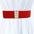 thumbnail image 2 of Wide Elastic Waist Cinch Stretch Waistband Retro Clasp Buckle Belt, 2 of 8