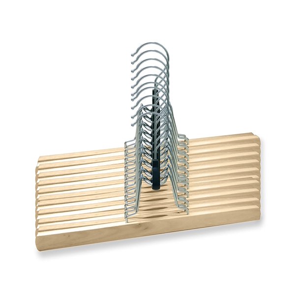 Solid Wooden Hangers Holds Pants or Skirt Tight Without Leaving Mark, Set of 10 12 inch Hanger