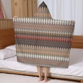 thumbnail image 5 of Brown Boho Geometric Triangles and Rhombuses Pattern Hooded Bath Towel，50"x30" for Ages 3 To 12 Kids, Quick Dry Lightweight Soft Microfiber Hood Beach Towel Cover Up for Kids, 5 of 7