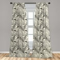 thumbnail image 5 of Ambesonne Botany Curtains, Skeleton of Leaves Graphic, Pair of 28"x95", Ivory Taupe Grey, 5 of 5