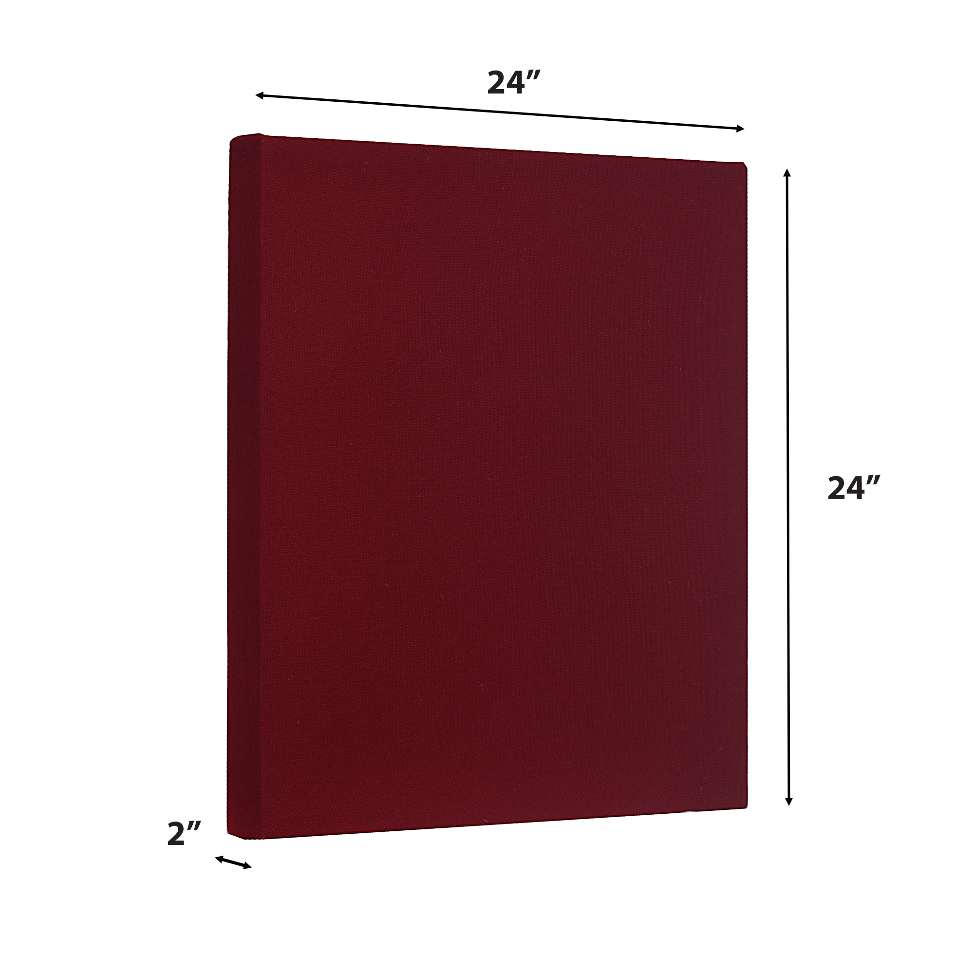 ATS Acoustics Tackable Acoustic Panel 24" x 24" x 2" Sound Absorbing Professional Studio Quality Tack Board Wall Panel (Claret)