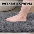 thumbnail image 3 of PiccoCasa Thick Plush Bath Mat Rugs Floor Kitchen Door Rug Soft Microfiber Non-slip TPR Rubber Carpet Dark Gray 16" x 24", 3 of 8