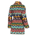 thumbnail image 2 of Afro African Ethnic Pattern Women Bathrobe One Size Univeral Fits, African American Fashion Lightweight Plush Fleece Long Robe For Women, 2 of 3