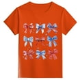 thumbnail image 3 of shoper Toddler T Shirts Girls 2t Round Neck Shirt Printed Pattern Modern Fit Short Sleeve Back To School Season Toddler Clothes for Girls Orange 140, 3 of 4
