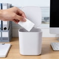 thumbnail image 4 of White Mini Desktop Can with Flip Lid, Cute Compact OdorâProof Wastebasket Recycling Bin, Small Countertop Waste Bin for Makeup, Office Desk, Bedroom Bedside, 4.5Ã4.9Ã4.7in, 4 of 8