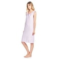 thumbnail image 5 of Casual Nights Women's Embroidered Cotton Knit Sleeveless Nightgown - Lilac - Medium, 5 of 5