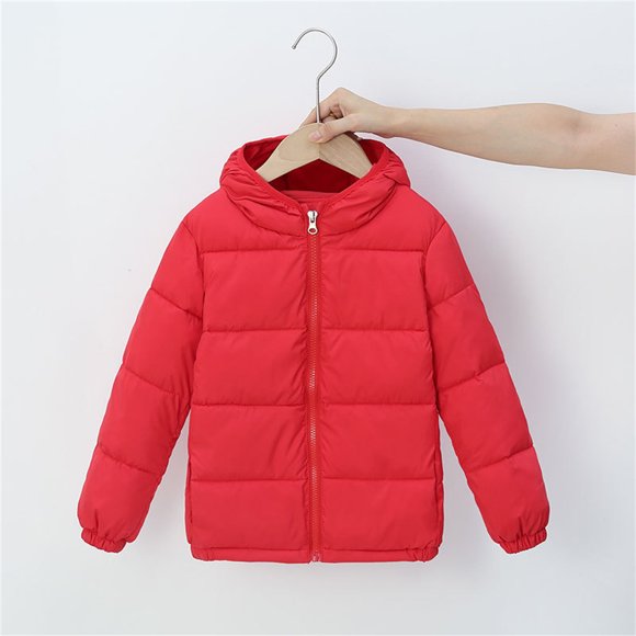 Toddler Kids Boys Girls Winter Warm Jacket Outerwear Solid Coats Hooded Down Fill Outwear Study Windbreaker Outerwear for Toddler Boys Fall Jackets for Boys Teen Boy Toddler Winter Jacket