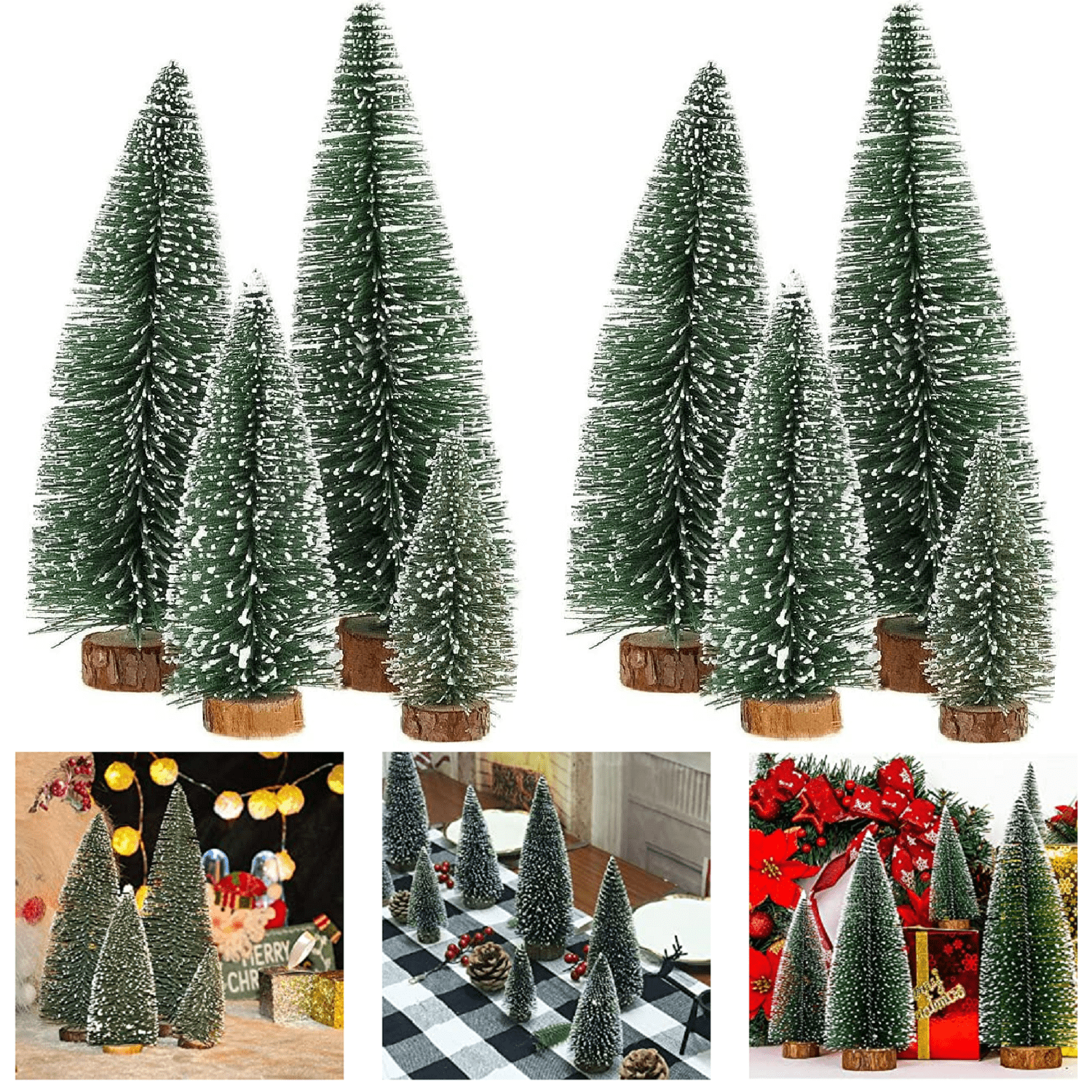 4Size Small Christmas Tree Ornaments Tabletop Miniature Xmas Trees