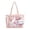 pink, variant on Large Capacity PU Ita Bag for Women & Girls, Ribbon Lace Up Tote Handbag with Transparent Window, Versatile Shoulder Bag for Daily Use (16.93" x 11.42" x 3.94", 0.93 lb)