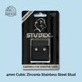 thumbnail image 2 of STUDEX Sensitive Cubic Zirconia Stud Earrings 4mm | Surgical Stainless Steel Posts-PR-742W-S | Hypoallergenic and Nickel Safe for Sensitive Ears, 2 of 8