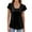 Black, variant on Summer Tops for Women Dressy Casual Ruched Pleated Trim Square Neck Ruffled Sleeve Basic Solid Color Tunic Tees Shirt Loose Flowy Blouse Navy M