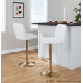 thumbnail image 3 of Henry Adjustable Barstool Set of 2 Swivel, Gold Bar Stools, Bar Chairs, Swivel Bar Stools Set of 2 with Back, Bar Height Stools Set of 2 (White Fabric), 3 of 6