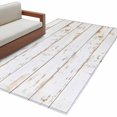 thumbnail image 2 of White Wooden Plank Area Rug 4'x6', Country Vintage Farmhouse Wood Grain Washable Non-Slip Rugs, Low Pile Large Carpet for Living Room Bedroom Dining Room Kitchen Office Indoor Mat, 2 of 9