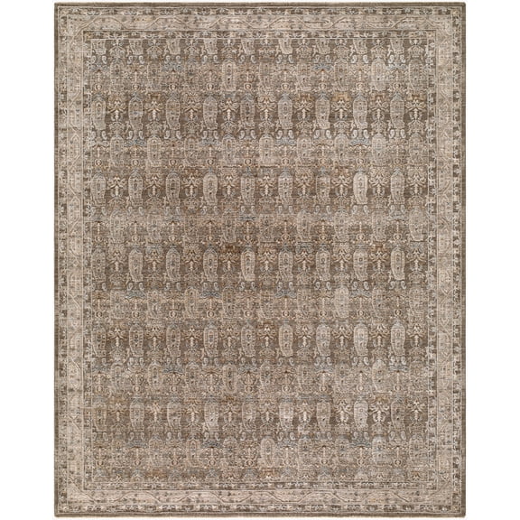 Hauteloom Jaelyn Living Room, Bedroom Area Rug - Traditional - Charcoal, Taupe, Medium Gray - 10' x 13'11"