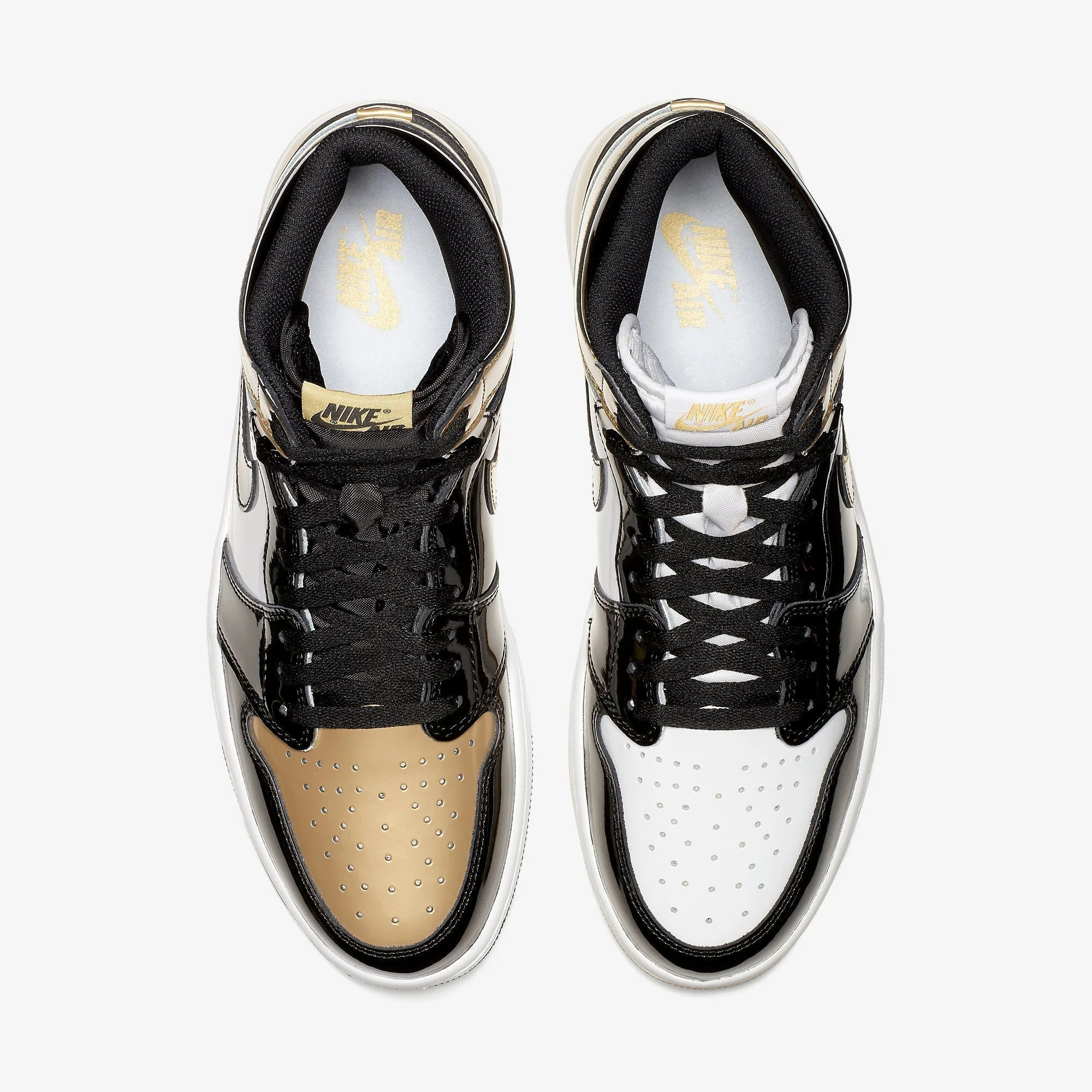 Nike Mens Air Jordan 1 Retro High OG NRG Top 3" Black/Metallic Gold Leather Size 10.5 - image 4 of 6