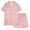 A, variant on Honeeladyy Womens Printed Pajama Set, Ladies Summer Two Pieces Loose Short Sleeve Button Soft Top with Elastic Waist Shorts Breathable Loungewear Set for Weekend Pink XL