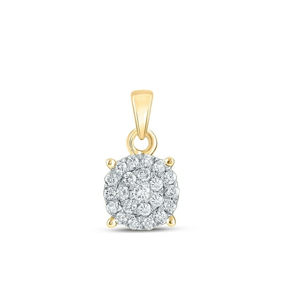 L U DIAMONDS 10k Yellow Gold Diamond Pendant 1/2 Ctw